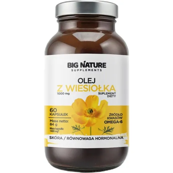 Big Nature Olej z Wiesiołka 60 kapsułek - Wsparcie Hormonalne
