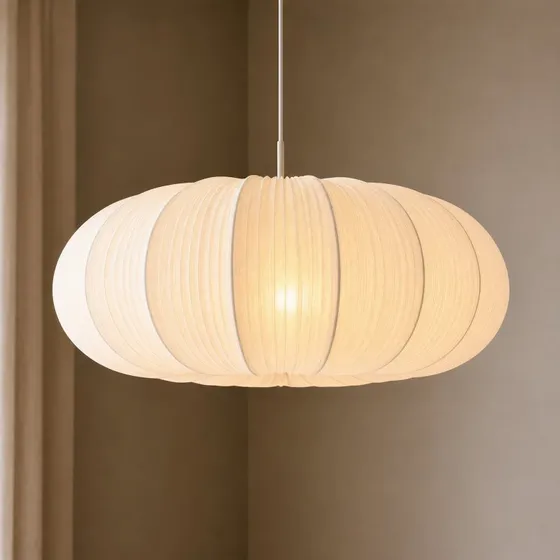 Żyrandol Lindby Marielle, 55 cm, biały, tkanina, 3x E27