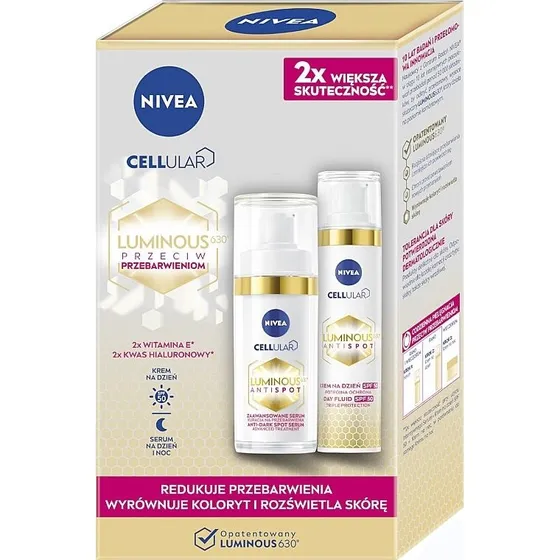 Nivea Cellular Luminous 630® Zestaw: Krem na dzień + Serum 30ml