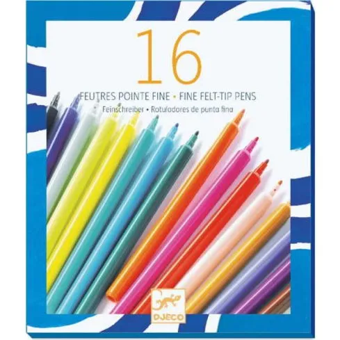Djeco 08796 Zestaw 16 mazaków Flamastry