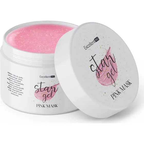 Excellent PRO Star Gel Pink Mask 50g - Mlecznoróżowy z efektem złota