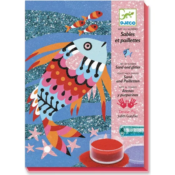 DJECO Tczowe Ryby  Zestaw artystyczny z piaskiem i brokatem