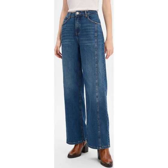 Opus Jeansy Wide Leg Mivy Iane niebieskie