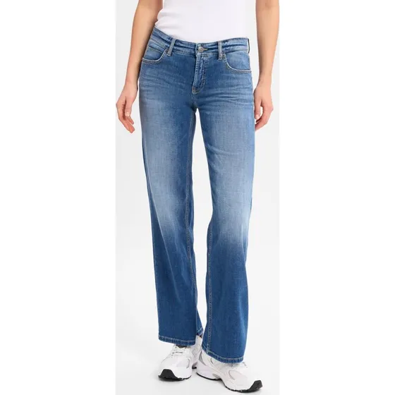 Cambio Jeansy Wide Leg Tess niebieskie