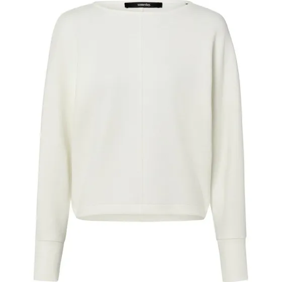 Someday Sweter Utibby Texture – Biały, Rękawy Nietoperze