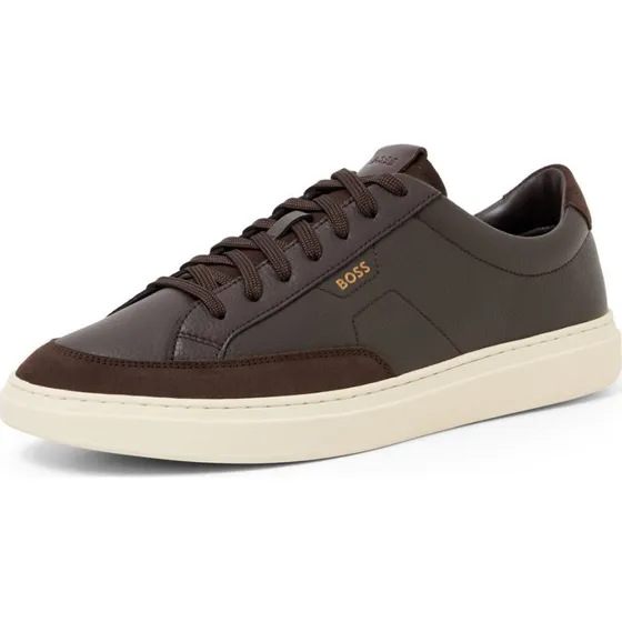BOSS Sneakersy Kieran brązowe ze skóry
