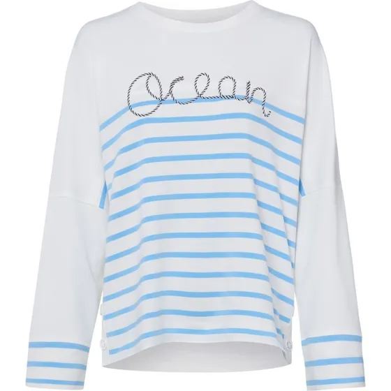 Marc Cain Bluza Marc Cain Sports w paski, biała