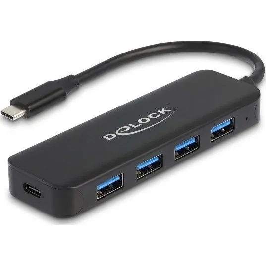 Delock USB-C Hub 4P 85W, 3x USB-A 3.2 Gen 1, metalowa obudowa