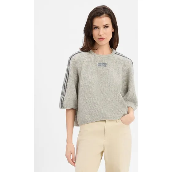 American Vintage Sweter z Alpaki i Wełny - Szary