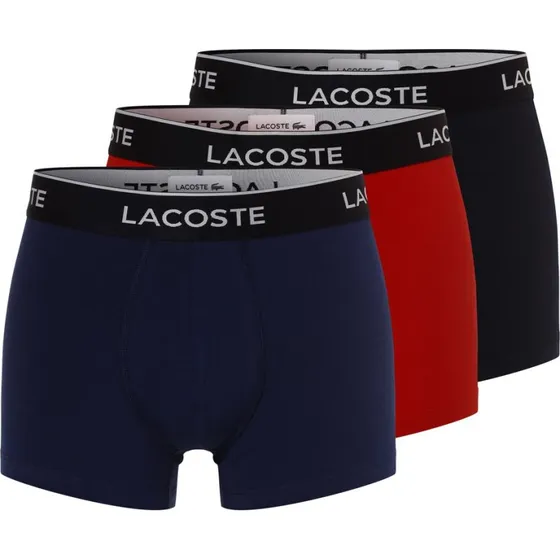 Lacoste Bokserki męskie 3 szt. Bawełna, czarne/niebieskie/czerwone, M