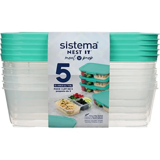 Sistema Meal Prep Nest It 5x1,9L Mitowy