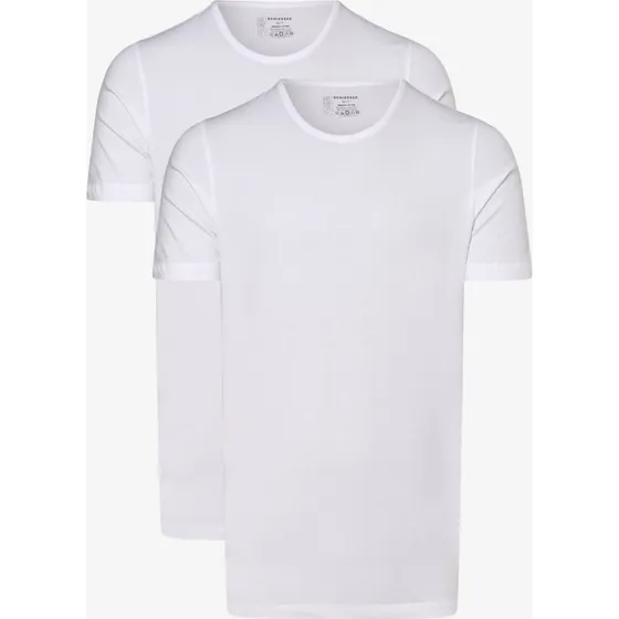 Schiesser T-shirty męskie bawełniane, 2 sztuki, białe, rozmiar 5