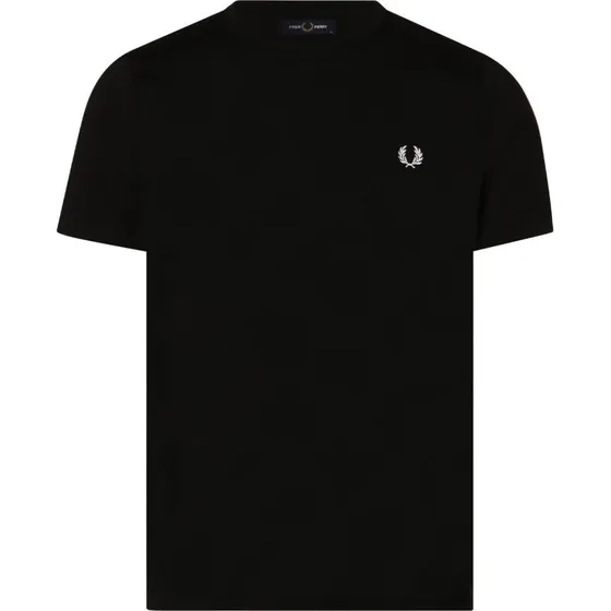 Fred Perry Koszulka Męska Czarna z Haftem