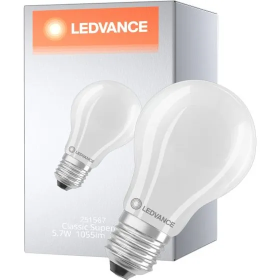 Ledvance Classic Superior LED E27 Gruszka 5,7W 827 Ciepa Biel