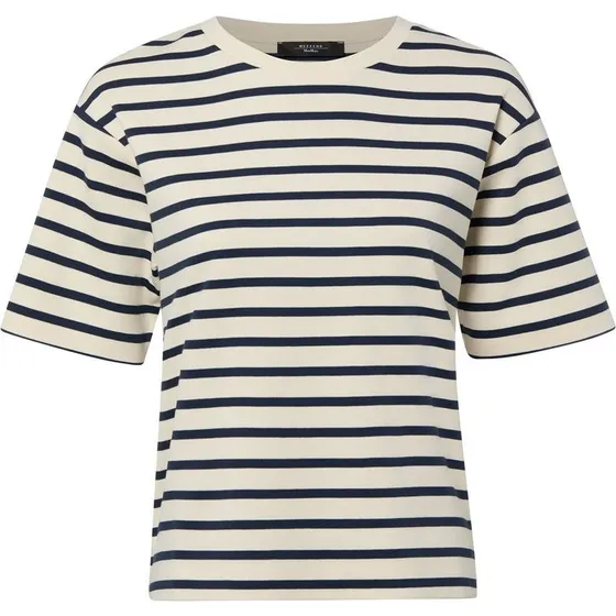 Weekend Max Mara Koszulka Damska Bawełniana Beżowo-Niebieska XS