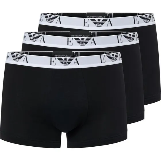 Emporio Armani Bokserki Męskie Bawełniane w 3-paku, Czarny, M