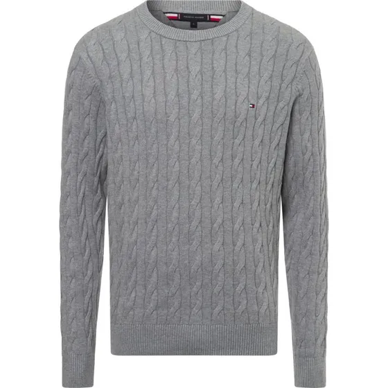 Tommy Hilfiger Sweter Męski Szary z Warkoczem