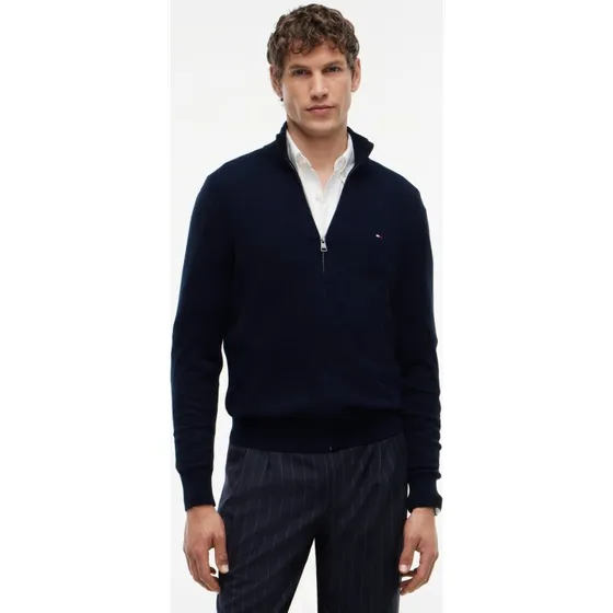 Tommy Hilfiger Kardigan Męski Niebieski z Kaszmirem, S