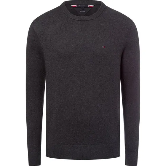 Tommy Hilfiger Sweter Męski Szary z Kaszmirem i Bawełną Pima