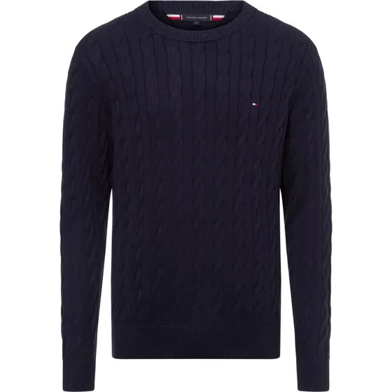 Tommy Hilfiger Sweter Męski Niebieski z Warkoczem XL