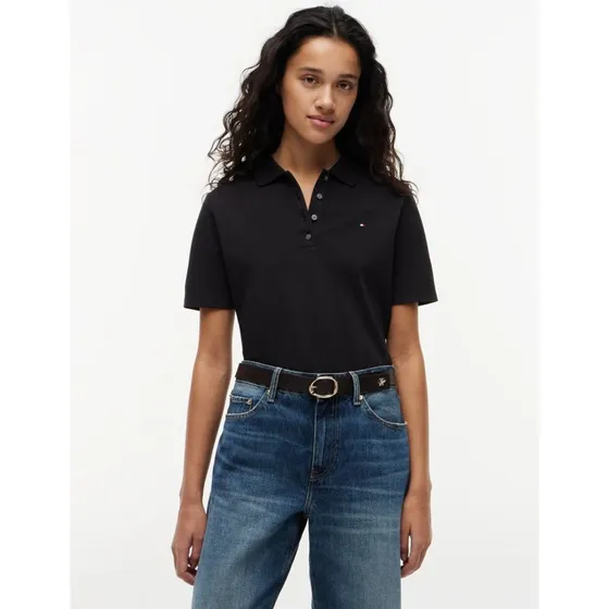 Tommy Hilfiger Koszulka Polo Damska Pika Czarna S