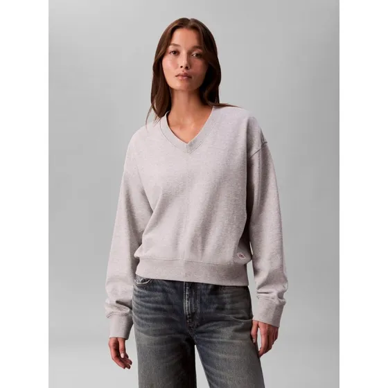 Calvin Klein Jeans Bluza Damska Szara z Dekoltem V