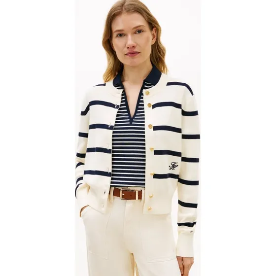 Tommy Hilfiger Kardigan Kobiety Bawełna Biały, XL