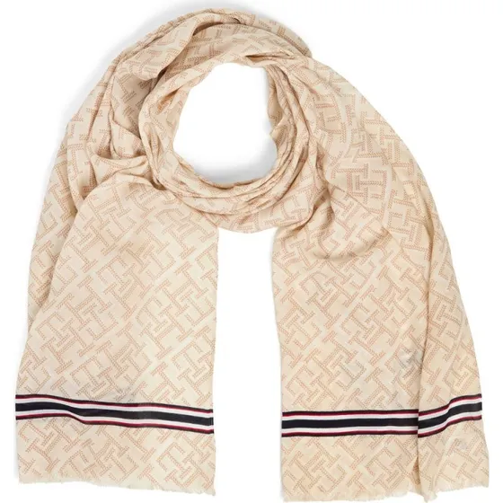 Tommy Hilfiger Szalik Kobiety Bawełna Beżowy/Brązowy, One Size