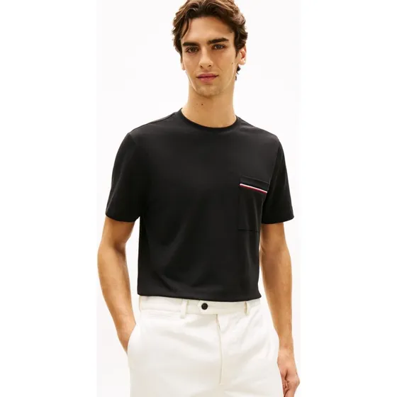 Tommy Hilfiger Koszulka Męska Piqué Czarna, L