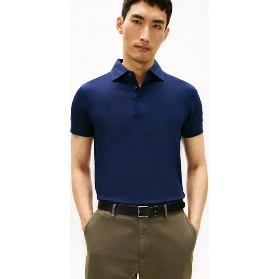 Tommy Hilfiger Koszulka Polo Piqué z Wzorem Blau