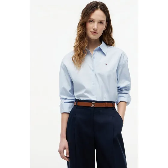 Tommy Hilfiger Bluzka Niebieska z Bawełny Popelinowej