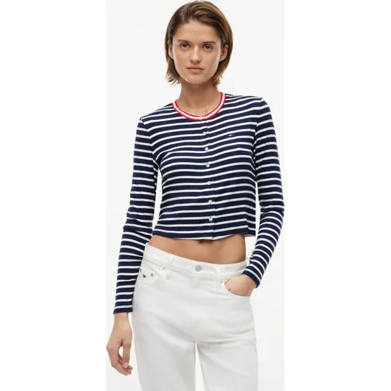 Tommy Jeans Koszulka z Długim Rękawem Kobiety, Niebieska, L