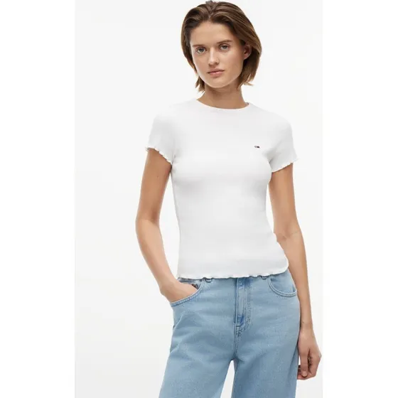 Tommy Jeans Koszulka Damska Biała w Paski