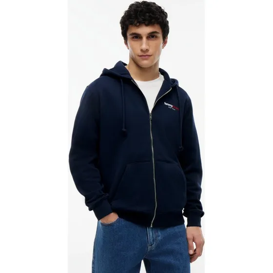 Tommy Jeans Bluza z Kapturem Niebieska