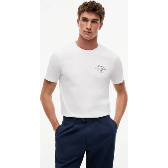Tommy Hilfiger Koszulka Męska Biała Bawełna L
