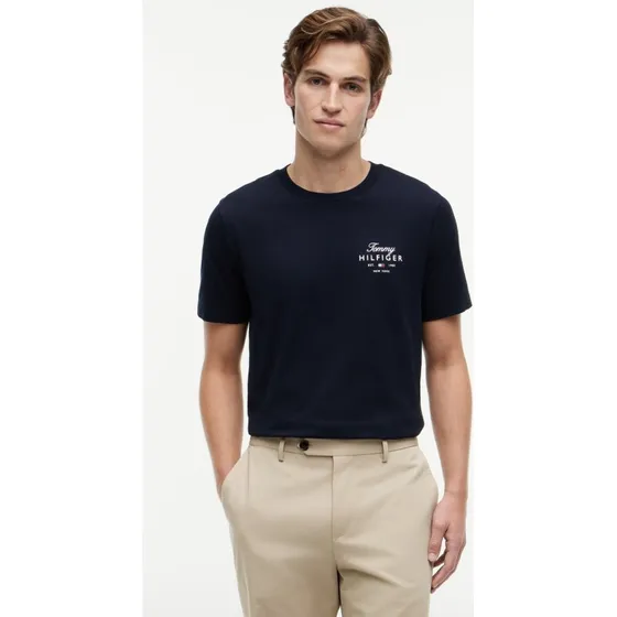 Tommy Hilfiger Koszulka Męska Niebieska Bawełna L