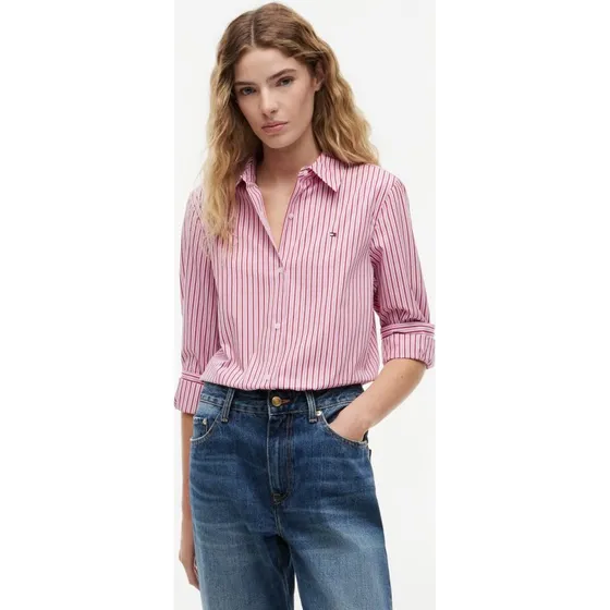 Tommy Hilfiger Bluzka Koszulowa w Paski - Różowa