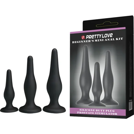 Pretty Love Beginner's Mini Anal Kit - Zestaw 3 Korków (85/115/130mm)