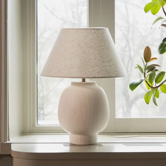 Globen Lighting Lampa stołowa Lorenzo, beżowa, 46 cm