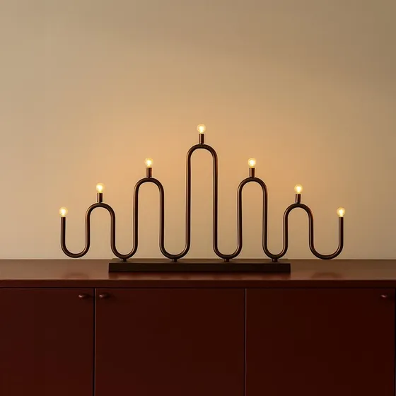 Globen Lighting Świecznik Noel 7, brązowy, 76 cm