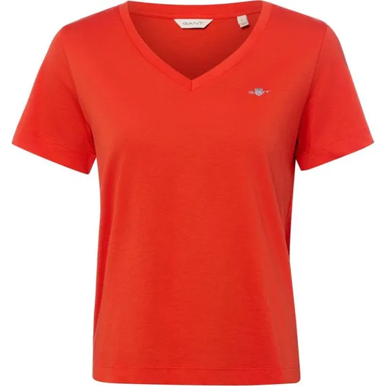 Gant T-shirt damski z dekoltem w serek, czerwony, XS