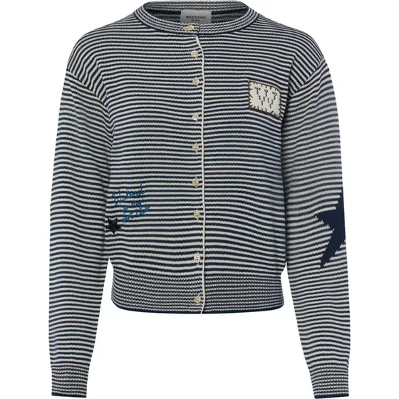Weekend Max Mara Sweter Bawełniany Niebieski, M