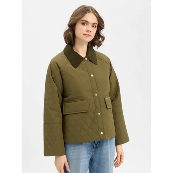 Barbour Kurtka Pikowana Kirby - Zielona
