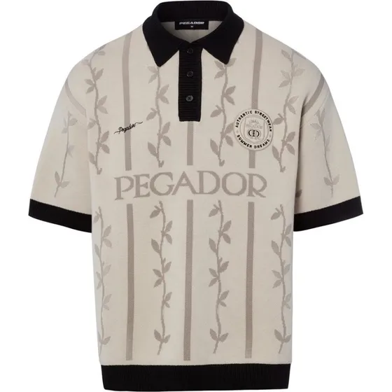 Pegador Koszulka Polo Kinsale beige z motywem kwiatowym