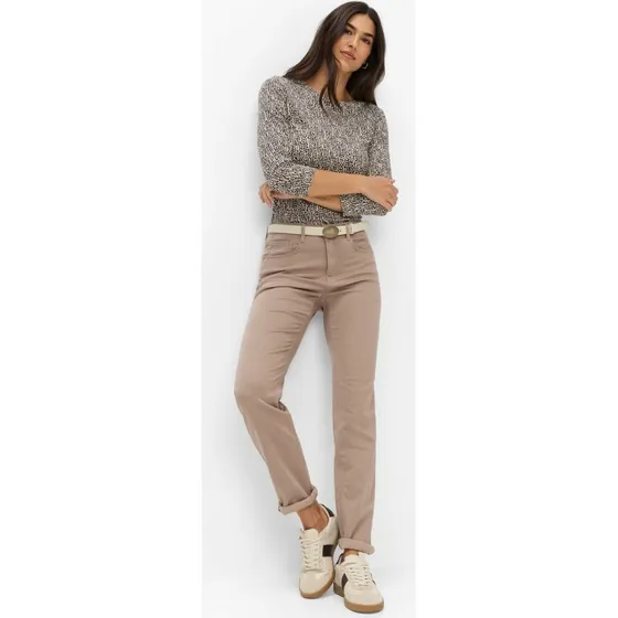 Brax Jeansy Mary beige - Elastyczne spodnie z dżetami