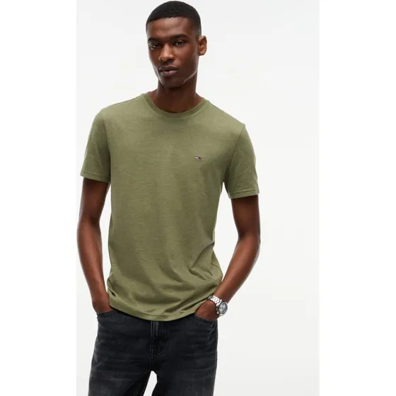 Tommy Jeans Koszulka Męska Bawełniana Zielona, M