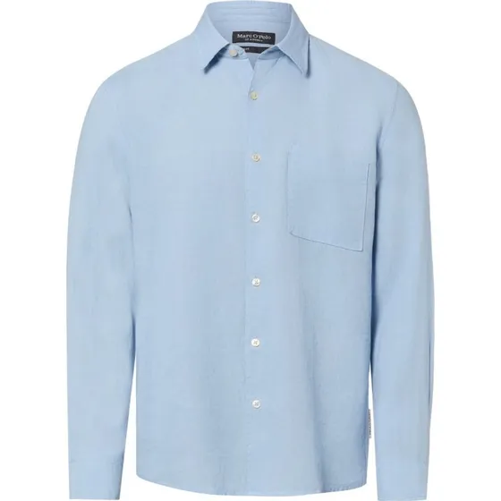 Marc O'Polo Koszula Lniana Regular Fit Niebieska