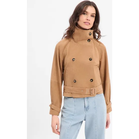 Marc O'Polo Kurtka Skórzana Beige - Styl Trencz