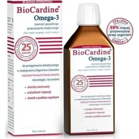 BioCardine® Omega-3 olej z sardynek, sardeli i makreli 200 ml
