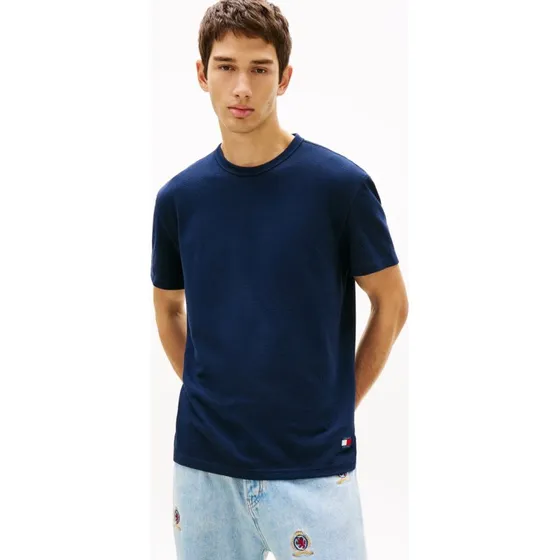 Tommy Jeans Koszulka Męska Piqué Niebieska XXL